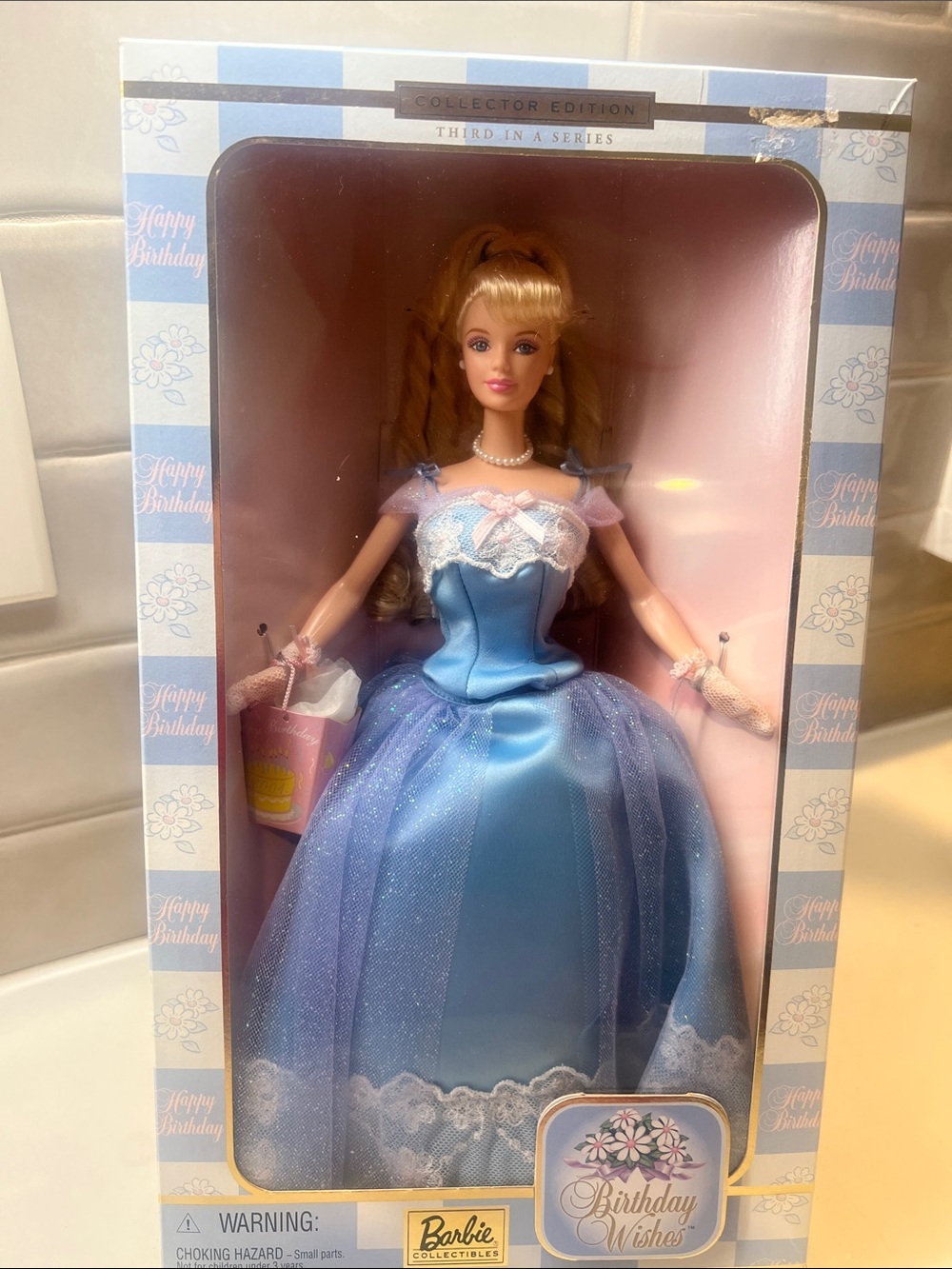 Barbie 2001 Birthday Wishes Doll in Shimmery Blue and Pink